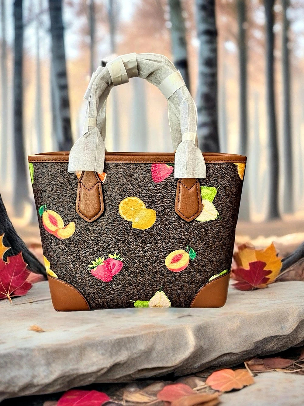 Michael Kors Eva Extra-Small Printed Signature Logo Convertible Tote 3pc ๐ ๐ - Picture 2 of 5